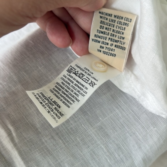 L.L. Bean White Linen Tunic Cover Up Nantucket New England Beach Blouse Women 1X - Picture 5 of 6